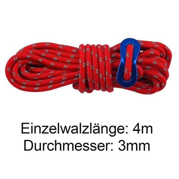3mm Säkerhetslina Nylon med Karbinhake Säkerhetslina