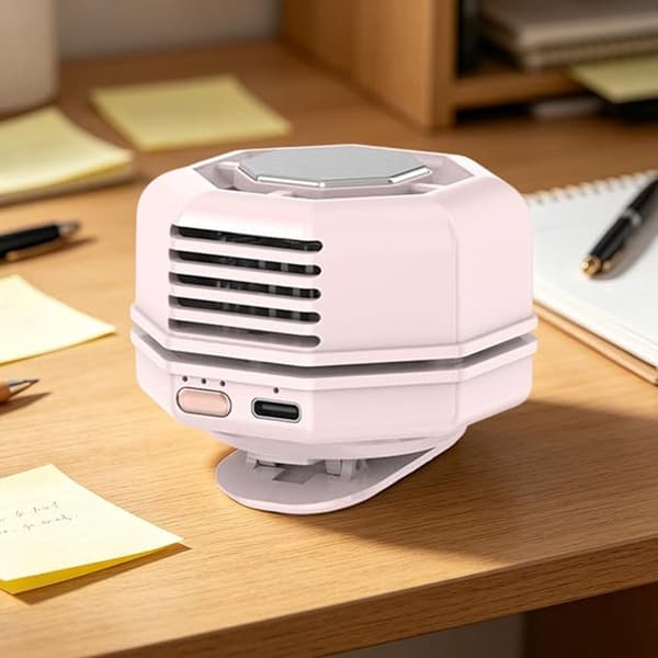 3-trins 360° roterende clip-ventilator, bærbar køleventilator til flere scener.