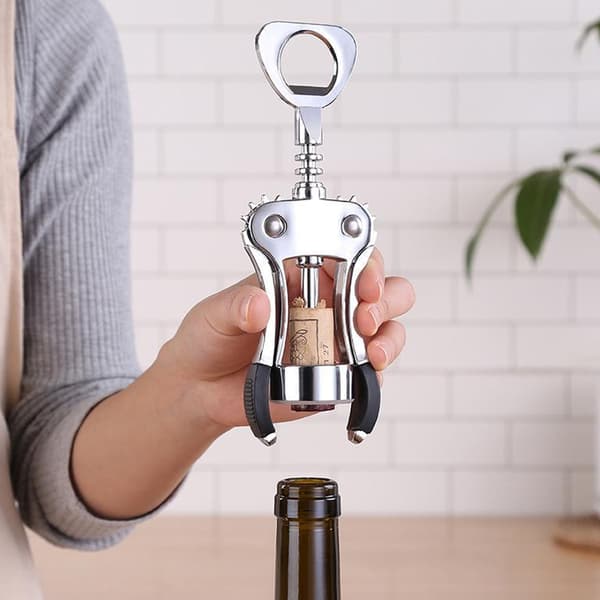 Vinåpner, sinklegering premium vingekorketrekker vinflaskeåpner multifunksjonell flaskeåpner