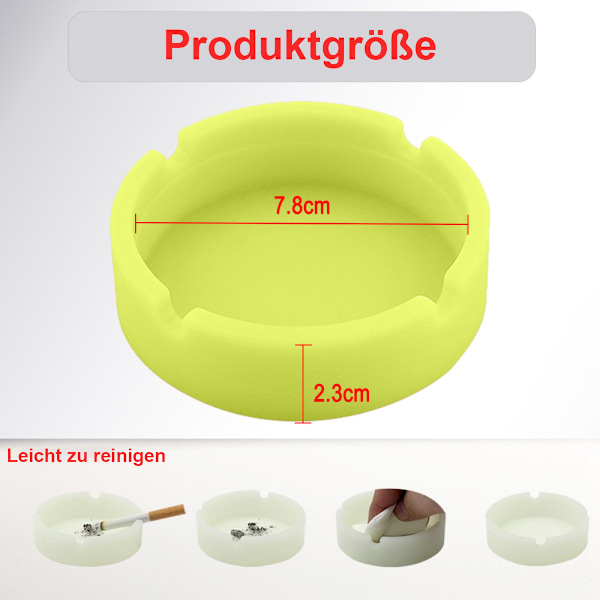 Fluorescerande askkopp Lysande silikonaskkopp