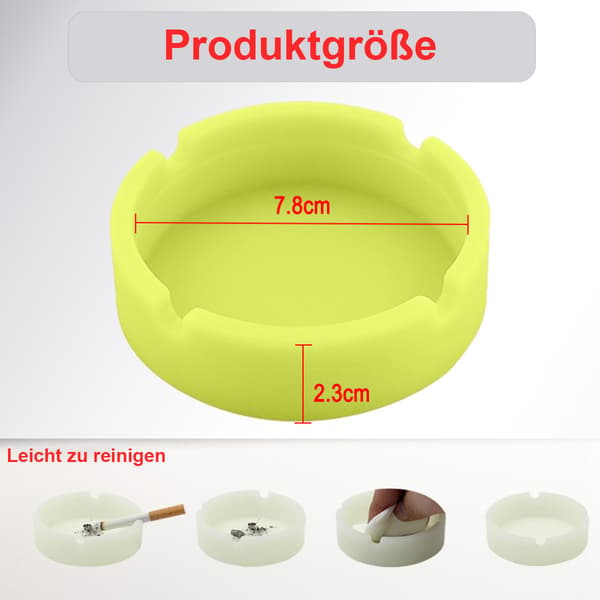 Fluorescerende askebeger, lysende silikonaskebeger