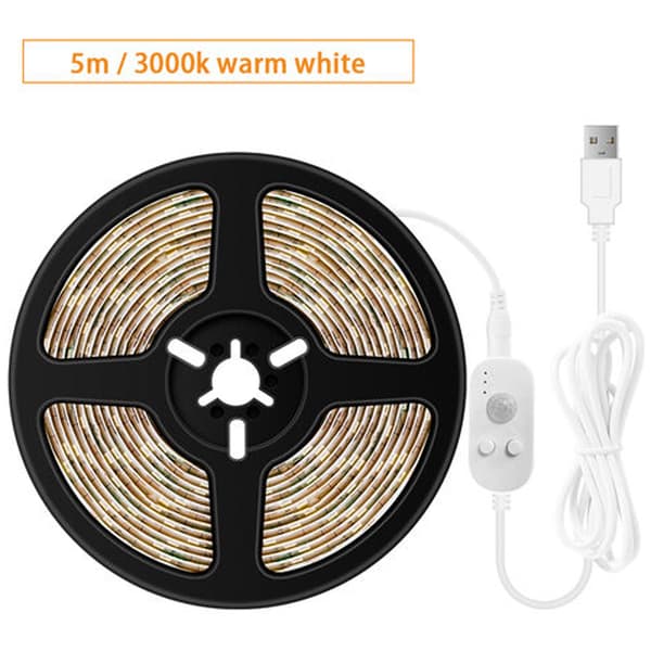 USB-sensor lysbånd Home Soft Light med vandtæt LED-lysbånd, USB-sensor 5m 3000k varm hvid EJEMRQ2ZEJ3