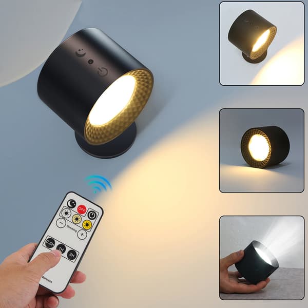 Touch Remote Magnetisk Vägglampa Spotlight - Regular Svart