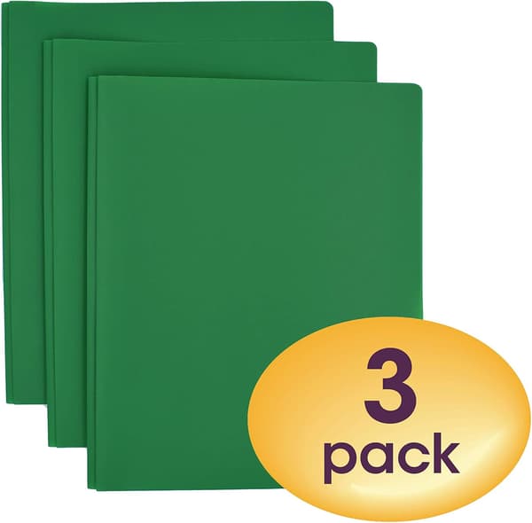 Poly To-lommersmappe, hull for ringperm, brevformat, blå, 3 per pakke (87731), Grønn
