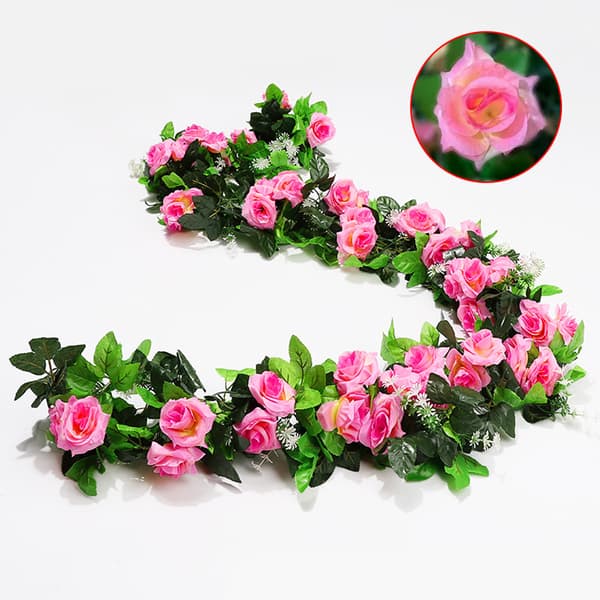 4 stk. blomstergirlander rosegirlander 2,1 meter for bryllup, dekorasjon