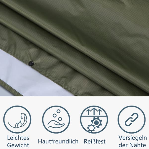Kevyt vedenpitävä sadetakki hupulla