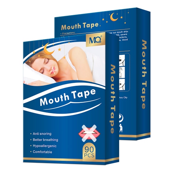 3X 90 stk. munntape for søvn, nesepusting, mindre snorking, forbedrer søvn