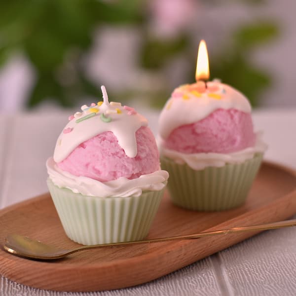 Sommer Cupcake Duftlys, Søt Iskremformet Dekorasjonslys, Gave til Kvinner Jenter Beste Venn, Bursdagsgave