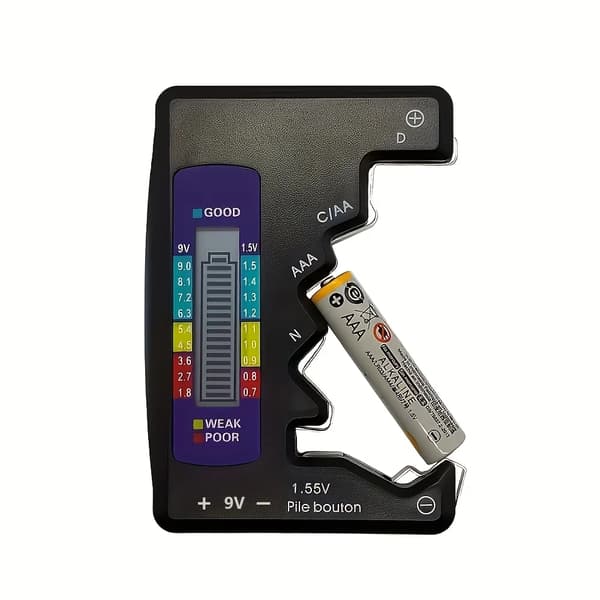 Universal batteritestare, bärbar batterispänningsindikator för AA AAA C D 9V knappbatterier