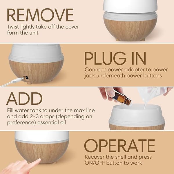 100 ml ultralyd aroma diffuser varmt lys luftfukter automatisk avslåing