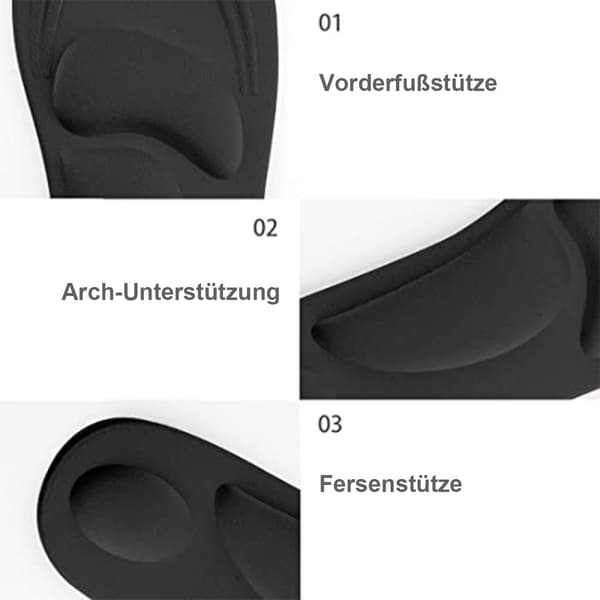 Memory foam-innersåler, elastiske, støtdempende, komfortable