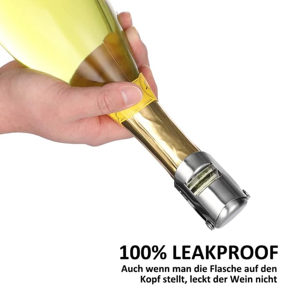 3-pack Champagnekork i rostfritt stål och silikon, för Prosecco & Mousserande vin
