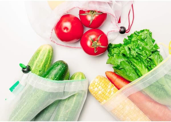 Frukt- och grönsaksnätpåsar Återanvändbara 15-pack 3 storlekar