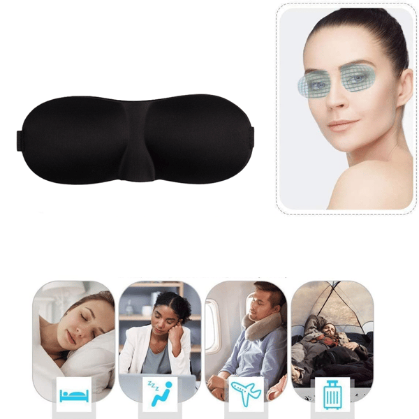 3D Sovmask, Fördjupade ögonhålor & förhöjda näskuddar