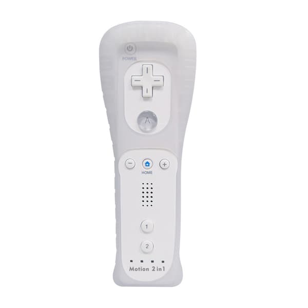 Wii Remote og Nunchuk Controller Sæt, 2-i-1 Motion Plus Indbygget Spilcontroller med Etui og Håndledsrem til Wii Konsol