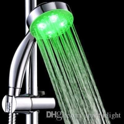 LED brusehoved 7 farver LED ABS Krom finish Universal montering