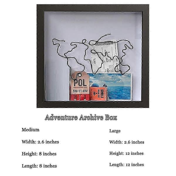 2 stk. eventyrarkivboks, samlerboks til memorabilia, billet-shadowbox, opbevaringsboks til billetter, postkort, souvenirs