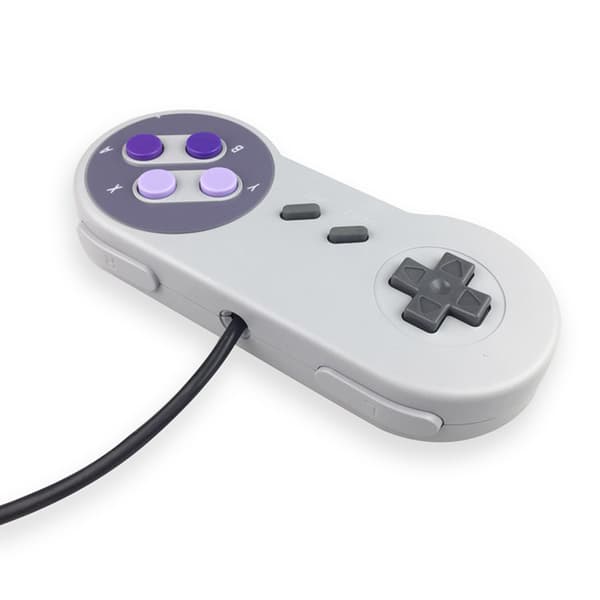 2-pakning kablet USB SNES-kontroller for Windows PC, Raspberry Pi, retrospillemulator, klassisk Super Famicom-gamepad med fargeknapper, ny form