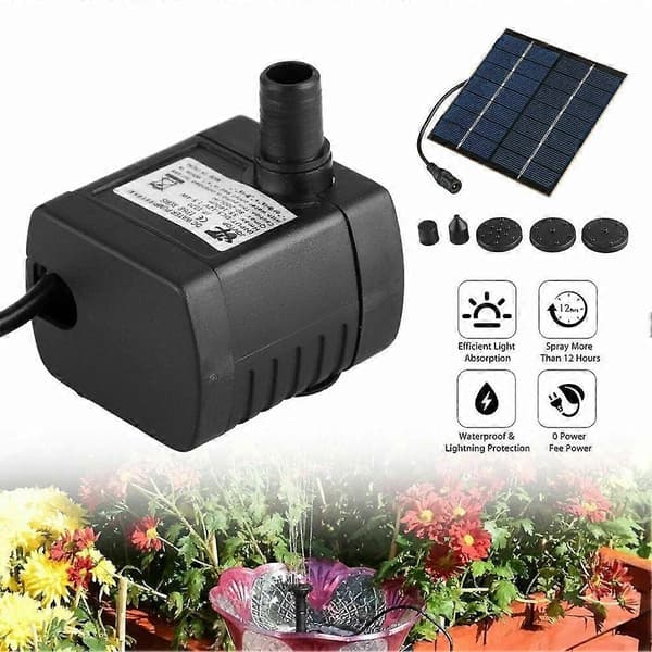 Solvattenpanel Fontänpump Set Pool Trädgårdsdamm Vattning Dränkbar P1