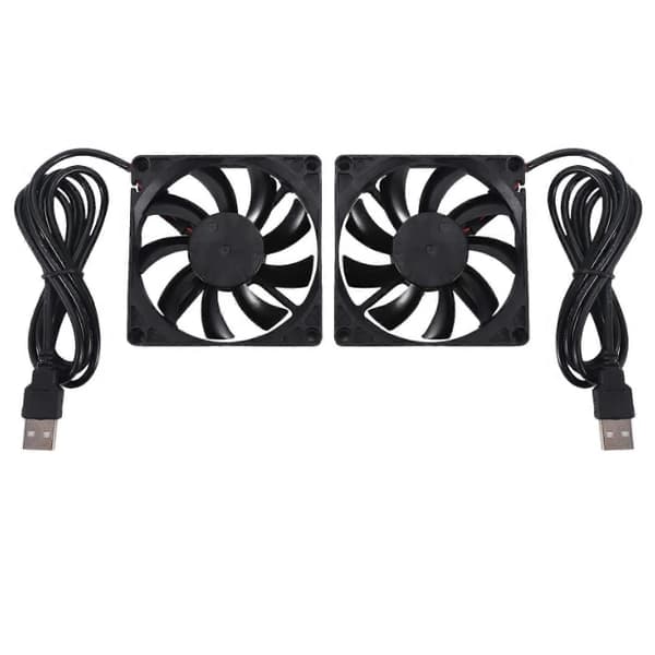 80mm 5V USB-blæser 80mm 8cm 8015 Børsteløs DC Køleblæser PC Computer Router Kabinetblæser Køler 2 stk.