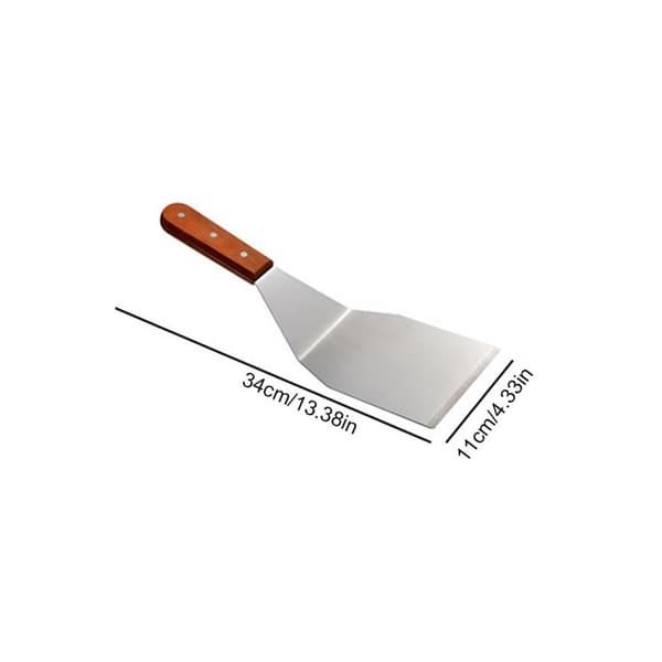 Spatel i rustfritt stål for teppanyaki, grilling, biff, pizza