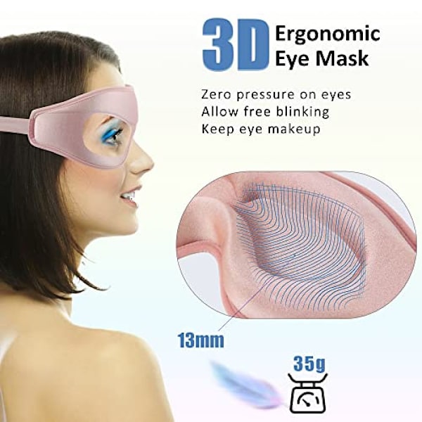Sovmask för kvinnor 3D Sovglasögon Bekväm ögonmask Sovmask