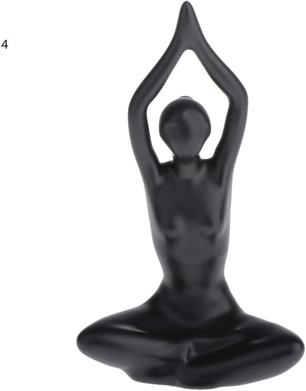 Keramiske Pigefigurer - Abstrakt Yoga Sort Model Kvinde Statue