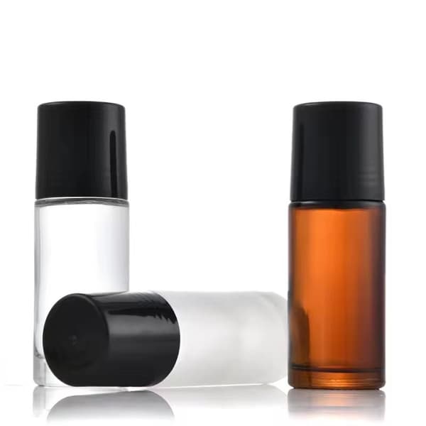Set med 4 x 30 ml glasrollerflaskor — Påfyllningsbara tomma roll-on-flaskor för deodoranter, massageoljor och kroppslotioner