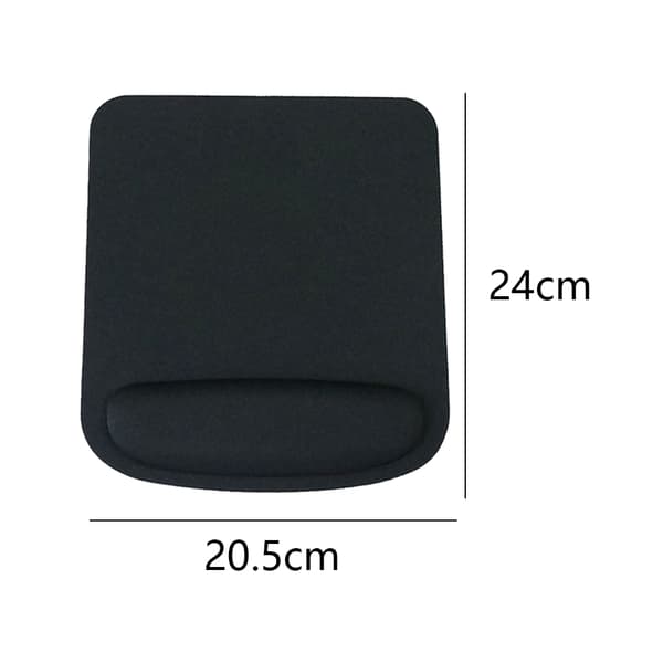 2 stk. musematte med håndleddsstøtte, ergonomisk smertelindring, bærbar komfortabel musematte for datamaskin, svart