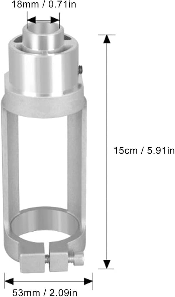 Firkantet borepatronadapter i aluminium til 38 til 43 mm borepatroner