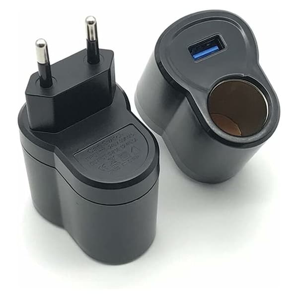 Bilpluggadapter, veggplugg AC til DC-omformer Bilstrømomformer Sigarettenner Strømadapter EU-plugg