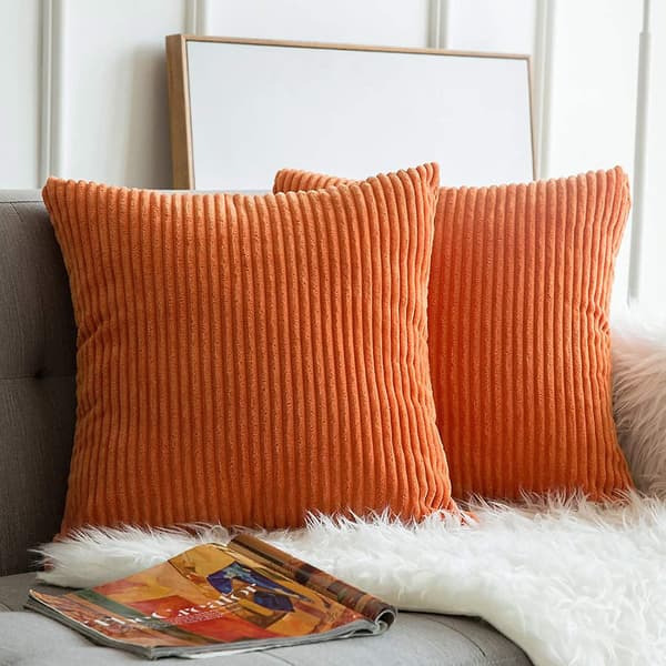 Orange Manchester Soft Solid Höst Kuddfodral Rost Höst Fyrkantig Mysig Mjuk Solid Dekorativa Kuddfodral Heminredning -