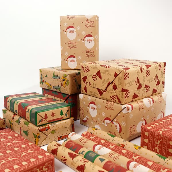 Julklappspapper, födelsedagspapper, återvinningsbart presentpapper, 43*300cm (rulle) 3
