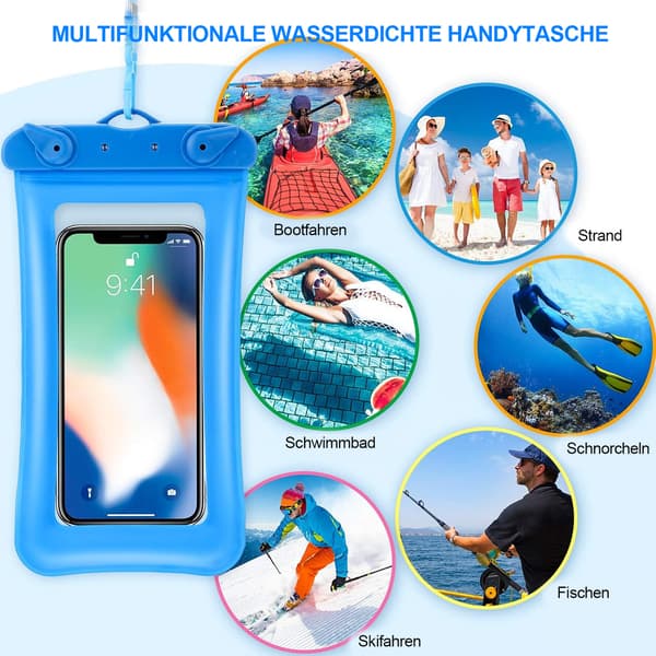 Flytende, universell vanntett mobilpose med snor
