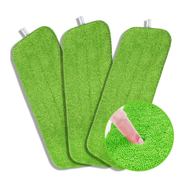 3 stk. Mikrofiber Erstatningshoved til Moppe, Genanvendelig