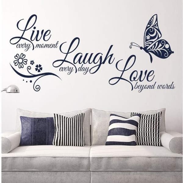 Live Love Laugh -seinätarra, 3 kpl