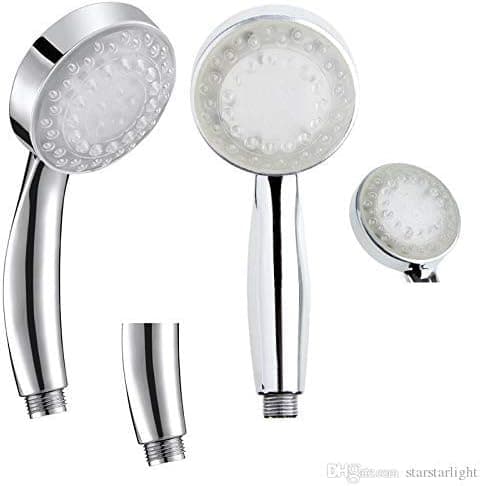 LED brusehoved 7 farver LED ABS Krom finish Universal montering