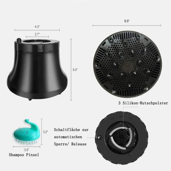 Universal hårdiffuser, diffuser hårtørrer tilbehør, justerbar til impact-tørrer med dyse, 3,5 - 6,6 cm til styling af krøllet eller bølget hår