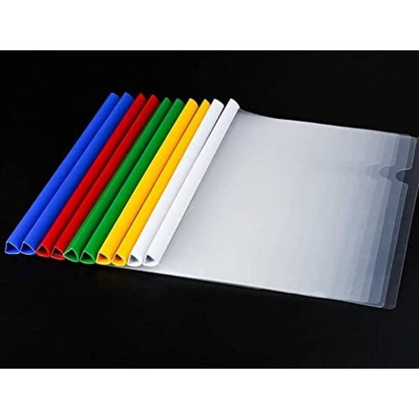 10 stk. multifunktionelle mapper, A4, plastik, med skydebar, transparent