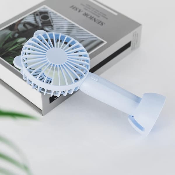 Mini bærbar ventilator, Gsedaox, Plastik, 3 hastigheder, 1500 mAh, Blå