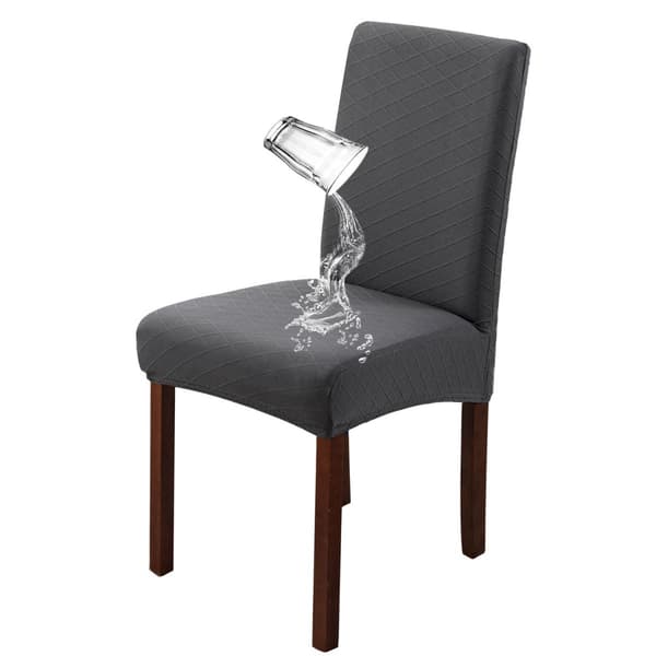 Stretch Solid Diamond Lattice Spisestoltrekk Slipcover Avtakbart Vaskbart