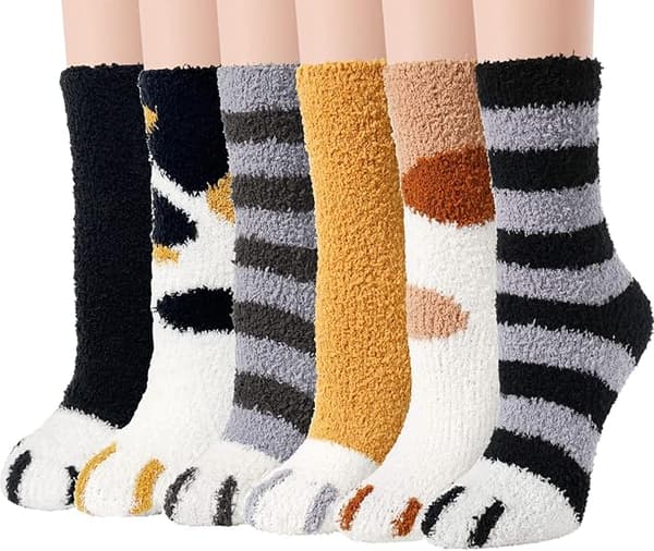 Bløde damesokker Komfortable bløde, fluffy søde dyre-slippersokker Varme sovesokker Julegave
