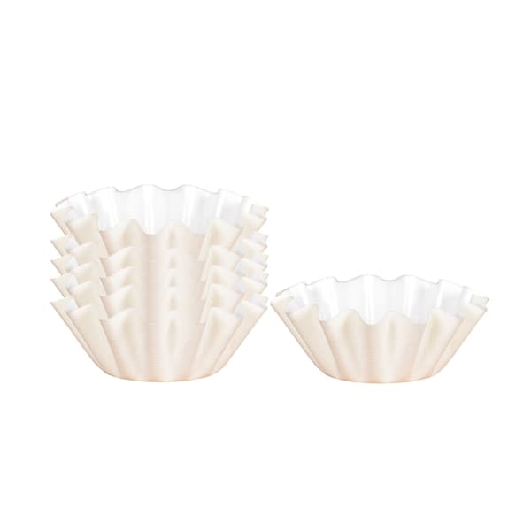 100 st blomformade kakformar belagda chiffonbrödsbas 4,5 cm * 3 cm hög, Vit