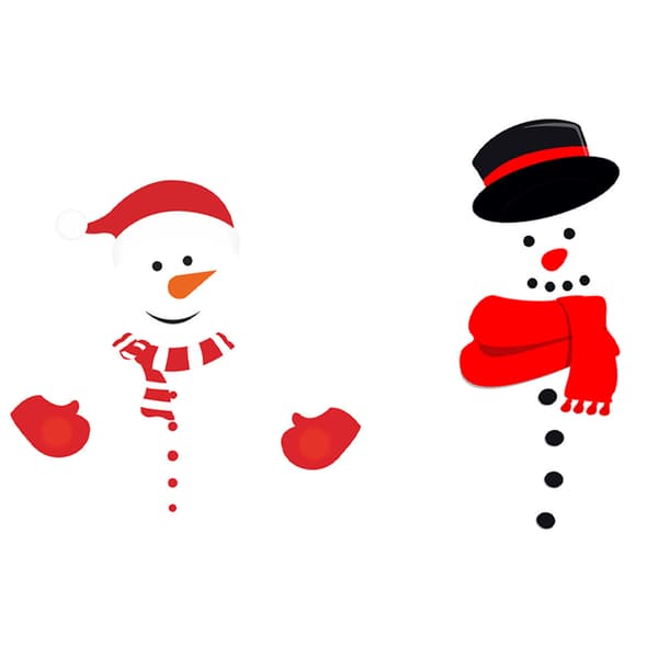 Jul Snögubbe Kylskåpsmagneter Set, för kylskåpsdekoration