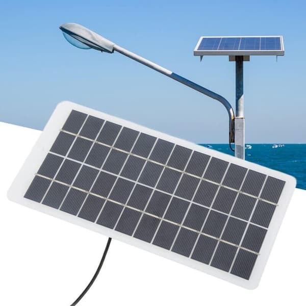 5W 12V Bærbart Polykrystallinsk Solcellepanel med DC-port, for Små Solcelleanlegg