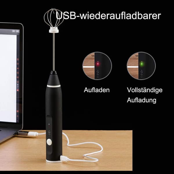 Elektrisk mælkeskummer Dobbelt USB Genopladelig Skummer DE