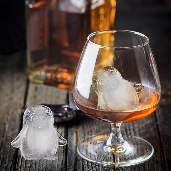 Isbitform med lokk, pingvinformet, matsikker isform for drinker og desserter