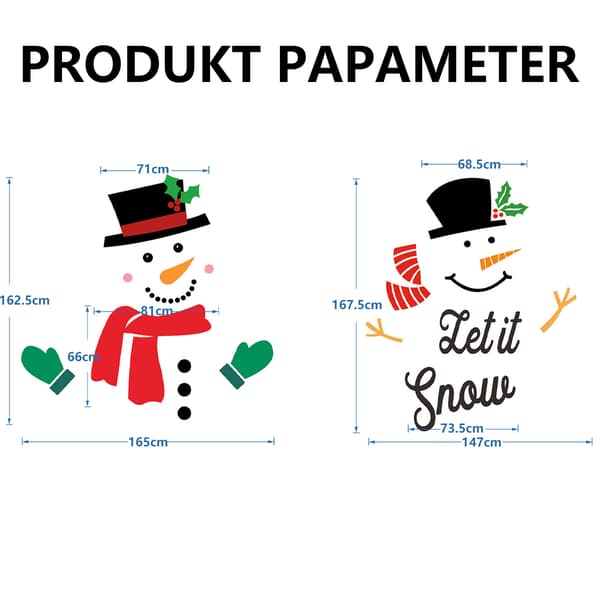 Jul Snögubbe Kylskåpsmagneter Set, för kylskåpsdekoration