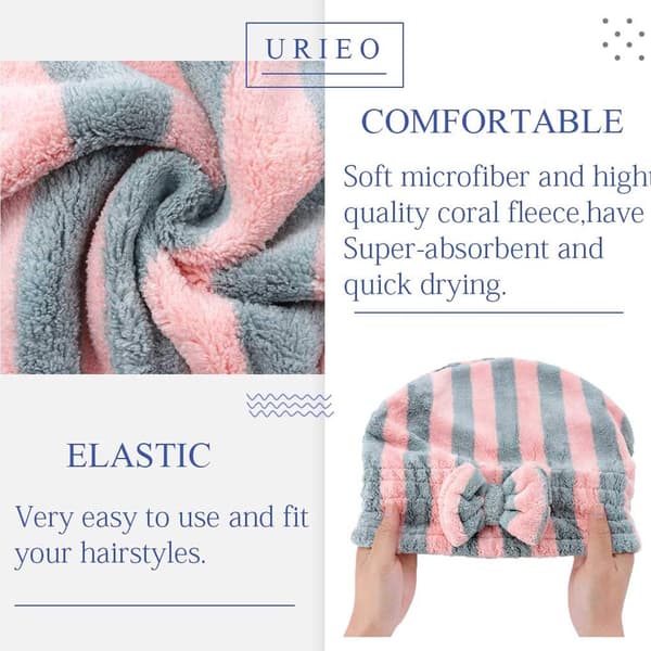 Hårtorkningsmössor Mikrofiber Hårtorkningshanddukar Elastisk Rosett Badrumsmössa Supermjuk Absorberande