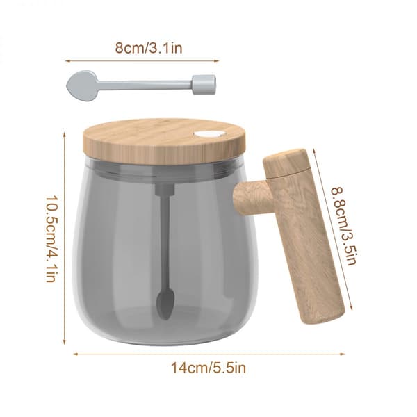 Elektrisk selvomrørende kaffekopp, for kaffe, te, melk